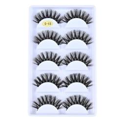 LICHENGTAI 5 Paare Falsche Wimpern 3D Cat Eye Falsche Wimpern Künstliche Natürliche Look Russian Strip Lashes Wiederverwendbar Handgemacht Faux Mink Make-up-Wimpern von LICHENGTAI