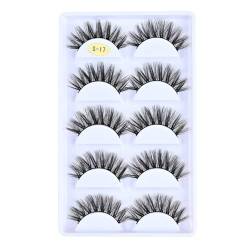 LICHENGTAI 5 Paare Falsche Wimpern 3D Cat Eye Falsche Wimpern Künstliche Natürliche Look Russian Strip Lashes Wiederverwendbar Handgemacht Faux Mink Make-up-Wimpern von LICHENGTAI