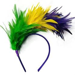 LICHENGTAI Bunt Feder Stirnband Fascinator 20er Jahre Stirnband Feder Haarreif Haarband Hochzeit Kopfbedeckung Haarreif Feder Kopfbedeckung Kostüm für Ostertag Hochzeit Halloween Party von LICHENGTAI