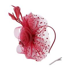 LICHENGTAI Damen Stirnband Blume Mesh Federn Haarband 1920er Jahre Flapper Stirnband Elastisch Haarband Haarschmuck Stirnbänder für Theme Party Hochzeit Burlesque Accessoire von LICHENGTAI