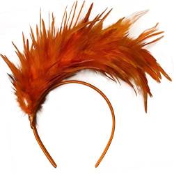 LICHENGTAI Feder Stirnband Fascinator 20er Jahre Stirnband Feder Haarreif Haarband Hochzeit Kopfbedeckung Haarreif Feder Kopfbedeckung Kostüm für Ostertag Hochzeit Halloween Party von LICHENGTAI