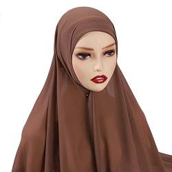 LICHENGTAI Hijab Kopftuch für Damen, Einfarbiger Hijab Schal Muslimische Schal Kopfbedeckung Hidschab Moderne Islamische Gesichtsschleier Turban Schal Kopftuch für Frauen von LICHENGTAI