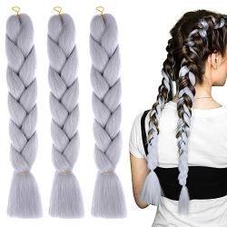 LICHENGTAI Jumbo Braiding Hair Extensions, 3 Stück Braiding Hair Haarverlängerungen Ombre Kanekalon Bunt Braiding Hair Extensions DIY Frisur für Crochet, Twist von LICHENGTAI