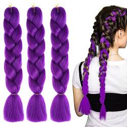 LICHENGTAI Jumbo Braiding Hair Extensions, 3 Stück Braiding Hair Haarverlängerungen Ombre Kanekalon Bunt Braiding Hair Extensions DIY Frisur für Crochet, Twist von LICHENGTAI