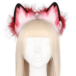 Wolf Ohr Stirnband Wolf Ohren Haarband Haarreif Niedlich Ohr Haarschmuck Wolf ohren Fuchs Wolf Ohren Halloween Kostüm Zubehör für Cosplay Kostüm Party Dekoration Kostüm Dressing Parteien von LICHENGTAI