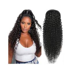 Haarverlängerungen Pferdeschwanz, 8-26" Drawstring Ponytail Extension, Kinky Curly Human Hair Pony Tail Natural Color Brazilian Hair Clip in Afro Curly Ponytail Hairpieces for Women,Natürliches synth von LICONG-2020