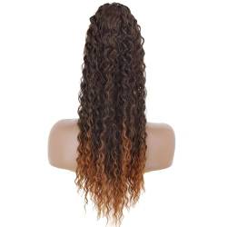 Haarverlängerungen Pferdeschwanz, Langwelliger lockiger Pferdeschwanz mit Kordelzug, 66 cm, synthetische Clip-in-Pferdeschwanz-Extensions for schwarze Frauen, Afro-Locken-Pferdeschwanz mit Kordelzug, von LICONG-2020