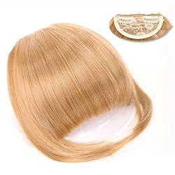 Pony-Haarspange, Clip-in-Pony, natürlich, gerade, synthetische, stumpfe Pony-Haarverlängerungen, 15,2 cm, kurzes, glattes Haarteil, vorne, ordentlicher Bang, Clip-in, voller Pony for Frauen,Falscher von LICONG-2020