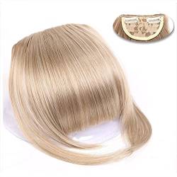 Pony-Haarspange, Clip-in-Pony, natürlich, gerade, synthetische, stumpfe Pony-Haarverlängerungen, 15,2 cm, kurzes, glattes Haarteil, vorne, ordentlicher Bang, Clip-in, voller Pony for Frauen,Falscher von LICONG-2020