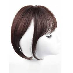 Pony-Haarspange, Clip-in-Pony-Pony-Haarspange, synthetisches Echthaar, französische Fransen-Pony-Haarverlängerungen mit Schläfen, Haarteile for Frauen und Mädchen, Alltagskleidung,Falscher Pony für F von LICONG-2020