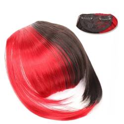 Pony-Haarspange, Pony-Haarspangen-Verlängerung, dicker Clip in Fransen, gerader, ordentlicher Pony for Frauen, synthetische hitzebeständige Faser, flache Pony-Haarteile,Falscher Pony für Frauen und M von LICONG-2020