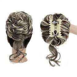 Unordentliches Dutt-Haarteil für Frauen, Synthetischer Haarknoten mit Klaue, Chignon for Frauen, unordentliche, lockige Haarknoten, Clip-in-Pferdeschwanz-Haarverlängerungen, flauschige, natürliche, fa von LICONG-2020