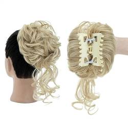 Unordentliches Dutt-Haarteil für Frauen, Synthetischer Haarknoten mit Klaue, Chignon for Frauen, unordentliche, lockige Haarknoten, Clip-in-Pferdeschwanz-Haarverlängerungen, flauschige, natürliche, fa von LICONG-2020