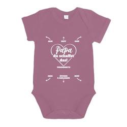 LIEBTASTISCH - Lustiger Babyanzug für frisch gewordene Papas: Papa du schaffst das! - Als Geschenk für neue Väter | Baby Body Suit als Geschenk (Pink, 0-3 Monate) von LIEBTASTISCH