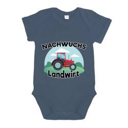 LIEBTASTISCH - Nachwuchs Landwirt - Baby body kurzarm - Strampler - mit Druckknöpfen - Jungen - 100% Bio Baumwolle (Navy, 6-12 Monate) von LIEBTASTISCH