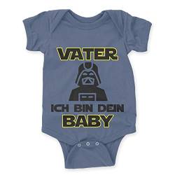 LIEBTASTISCH - Vater, ich bin dein Baby - Baby body kurzarm - Strampler - mit Druckknöpfen - Jungen & Mädchen - 100% Bio Baumwolle - Geschenk - Geschenkidee - Vatertag (Dunkelblau, 3-6 Monate) von LIEBTASTISCH