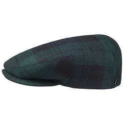 LIERYS Blackwatch Flatcap Herren - Made in EU - 100% Wolle - Hochwertige Schiebermütze mit Futter aus Baumwolle - Schirmmütze mit kariertem Muster - Sommer/Winter grün 58 cm von LIERYS