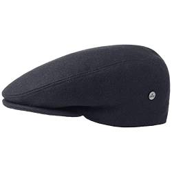 LIERYS Boston Teflon Flatcap Schirmmütze Schiebermütze Sportmütze Ohrenklappen Wollmütze Schiebermütze Schirmmütze (58 cm - blau) von LIERYS