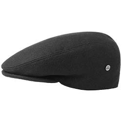 LIERYS Boston Teflon Flatcap Schirmmütze Schiebermütze Sportmütze Ohrenklappen Wollmütze Schiebermütze Schirmmütze (58 cm - schwarz) von LIERYS