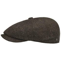 LIERYS Carlsen Wool Herringbone Flatcap - Klassische Form - Herren-Schirmmütze mit Fischgratmuster - Winter/Herbst - Made in The EU braun 58 cm von LIERYS