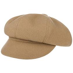 LIERYS Damen Bakerboy Wollmütze - Elegantes Design - Newsboy Cap mit Schirm - Made in Europe - Kollektion Herbst/Winter beige 55 cm von LIERYS