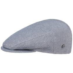 LIERYS Inglese Leinen Flatcap Herren - Flat Cap Made in Italy - Schiebermütze aus Leinen und Baumwolle - Sommermütze im Denim-Look - Mütze Frühjahr/Sommer hellblau 57 cm von LIERYS