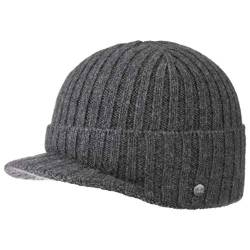 LIERYS Kaschmirmütze mit Schirm - Einfarbige Mütze - Elegante Beanie - Accessoire Winter Unisex - Hochwertiges Kaschmir - Herbst/Winter anthrazit One Size von LIERYS