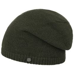 LIERYS Merino Kaschmir Long Beanie Damen/Herren - One Size (54-59 cm) - Mütze mit Merinowolle und Kaschmir - Strickmütze Made in Germany - Wollmütze Herbst/Winter Oliv One Size von LIERYS