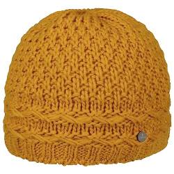 LIERYS Pinea Beanie Mütze - Strickmütze mit Zopfrand - Wintermütze mit Fleecefutter - Damen - Herbst/Winter - Made in Germany senf One Size von LIERYS