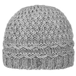 LIERYS Pinea Beanie Strickmütze Damen (mit Schurwolle und Alpakawolle) - Mütze Made in Germany - One Size Wintermütze im gestrickten Design (54-60 cm) - Beaniemütze Herbst/Winter grau One Size von LIERYS