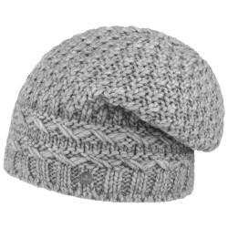 LIERYS Pinea Strickmütze mit Fleecefutter Damen/Herren - Wintermütze mit Alpakawolle und Schurwolle - Wollmütze Made in Germany - Oversize-Beanie Herbst/Winter - grau One Size von LIERYS