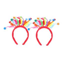 LIFKOME 2 Stück Party Stirnband Party Kopfschmuck Cartoon Stirnband Party Haarband Pompon Stirnband Bommel Stirnband Party Kopfbedeckung Kinder Stirnband von LIFKOME