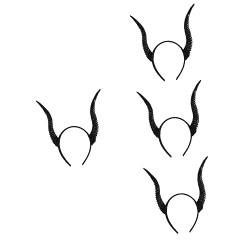LIFKOME 4 Stück Croissant-stirnband Requisiten Für Die Fotografie Von Waldtieren Mädchen Haarband Aus Horn Punk-stirnband Haarschmuck Clip Kostüm-cosplay Damen Plastik Kleid Weihnachten von LIFKOME