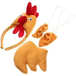 LIFKOME Hahn-Stirnband Mit Fliege Schwanz Ostern Huhn Hahn Kostümzubehör-Set Haarband Schwanz Nase Und Fliege Tier-Requisiten Ostern Cosplay – Hahn von LIFKOME