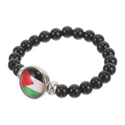 LIFKOME Palästinensisches Armband elastisches Perlenarmband Palästina-Flaggenschmuck geschenk Paar Armbänder Schickes Armband mit Palästina-Flagge einstellbar Souvenir Liebhaber Glas von LIFKOME