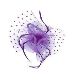 LIFKOME Spitzenblumenhut haarschmuck Vintage-Spitze Hochzeitshut Tiara Haarbänder Fascinator Hut Stirnbänder Fascinator Huthaarband Charme Kopfbedeckung Zubehör Stirnband Fräulein Violett von LIFKOME