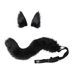 3 Stück Wolf Cosplay Set Füchse Ohren Haarspangen Kopfschmuck Plüsch Schwanz für Halloween Haarstyling Haarnadeln von LIGSLN