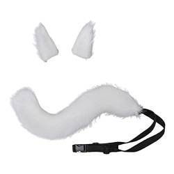 3 Stück Wolf Cosplay Set Füchse Ohren Haarspangen Kopfschmuck Plüsch Schwanz für Halloween Haarstyling Haarnadeln von LIGSLN