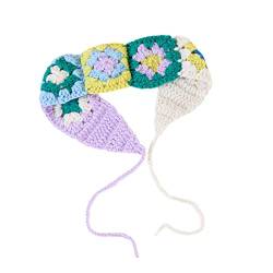 Blumenmuster Häkelturban Hot Girl Elastischer Haarschal Gestricktes Stirnband Für Frauen Mode Fotoshooting Haarschmuck Häkelhaarband Für Frauen Strickwolle Häkelhaarband Mit Niedlichem Muster von LIGSLN