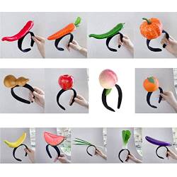 Cartoon-Frucht-Stirnbänder, gefüllter Gemüse-Haarreif zum Waschen des Gesichts, Karotten-Haarband, lustiges Haarstyling von LIGSLN
