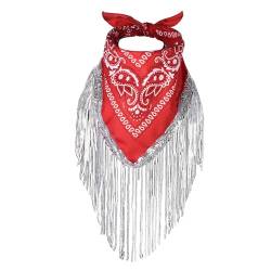 Cowgirl-Bandanas, Disco, modische Kopfbedeckung, Cowgirl, Junggesellinnenabschied, Fransen-Bandanas, Halstuch, Bandana, Haarschmuck von LIGSLN