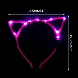 Fluoreszierendes Katzenohren-Stirnband für Damen, Weihnachten, leuchtender Haarreif, Karneval, Party, Haarschmuck von LIGSLN