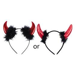 Halloween Teufel Stirnband Cosplay Kostüm Fancy Party Glitzer Haarreifen Stirnband Haarstyling Haarband Haarschmuck von LIGSLN
