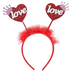 Herz-Kopfbedeckung, Stirnband, Girlande für Valentinstag, Rosen-Haarband, Haarstyling-Kopfschmuck von LIGSLN