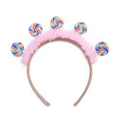 Kleinkind Plissee Spitze Lutscher Form Stirnband für Kinder Party Haarband Festival Haarreifen für Paare Kopfschmuck von LIGSLN