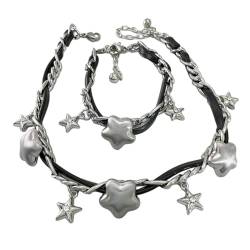 LIGSLN Modische Stern-Choker-Halskette für Damen, süße Charm-Armbänder, Schmuck-Armband für Damen, Einheitsgröße, Kein Edelstein von LIGSLN