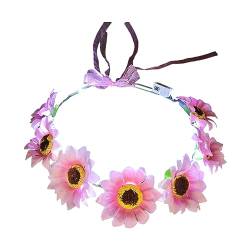 Leuchtendes Sonnenblumen Stirnband Böhmische LED Haarband Ethnischer Kopfschmuck Damen Festival Haarschmuck Damen Kopfschmuck Blumen Stirnband von LIGSLN