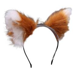 Realistisches pelziges Tierohren-Stirnband für Damen, Cosplay-Haarreifen, Haarstyling, Haar-Zubehör von LIGSLN