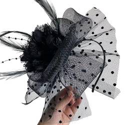 Vintage Fascinator Stirnband Rose für Teeparty Haarband Hochzeit Kostüm Pillbox Hut Kopfbedeckung für Beerdigung Hochzeit Haarschmuck von LIGSLN