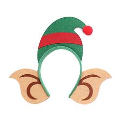 Weihnachtselfen-Stirnband mit Ohren, Weihnachtselfenohr, Haarband, Weihnachtsmütze, Haarreif, Weihnachts-Kopfbedeckung von LIGSLN